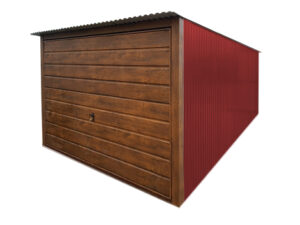 Garaj metalic  3x5 m cu panta acoperișului în spate 