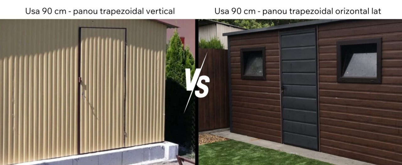 Garaj metalic 7,5×7,5 m MODERN - panou trapezoidal vertical VS panou trapezoidal lat orizontal